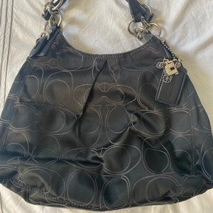 Coach Signature Maggie Mia Sateen Hobo Bag